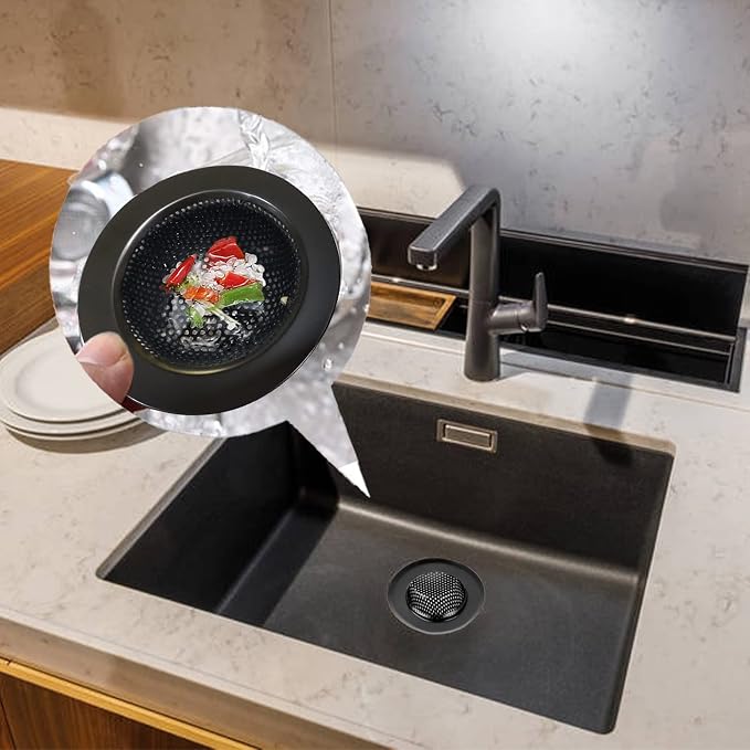 2 Pcs Black Stainless Steel Mesh Sink Drain Strainer, 2.16" Top/1.29" Kitchen - Image 4