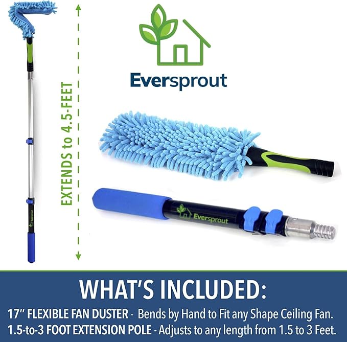 EVERSPROUT 3 Foot Flexible Microfiber Ceiling & Fan Duster | Bendable to Clean - Image 3