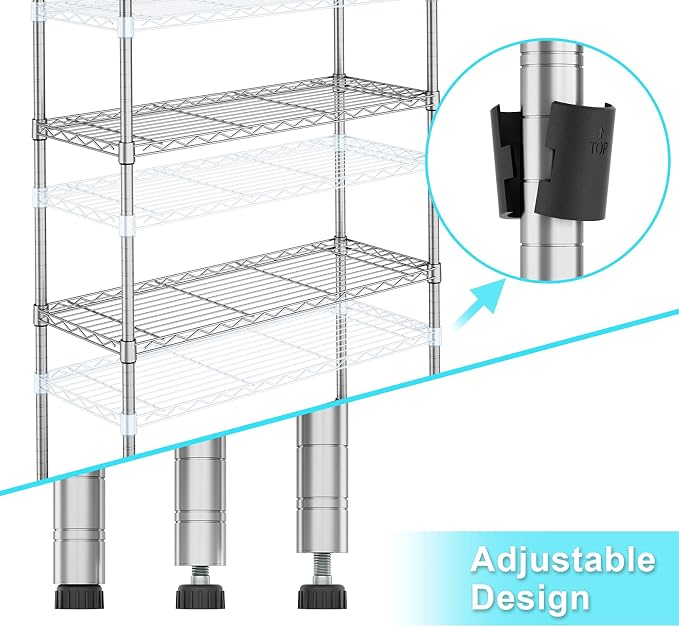 Auslar 5-Shelf Storage Shelves Heavy Duty 5 Tiers Standing Large Shelving Units - Image 6