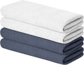Artoid Mode 100% Cotton White Dark Grey Waffle Weave Kitchen Dish Cloths by ArtoidMode
