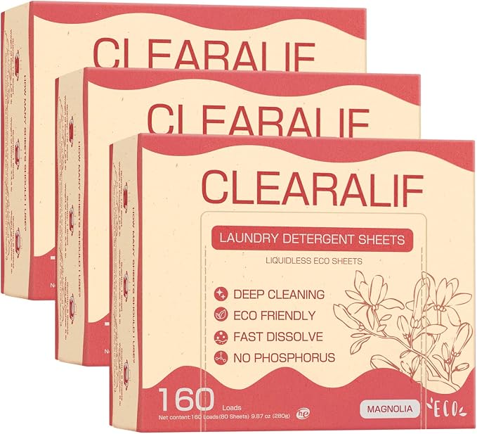 CLEARALIF Laundry Detergent Sheets Up to 160 Loads, Magnolia by CLEARALIF