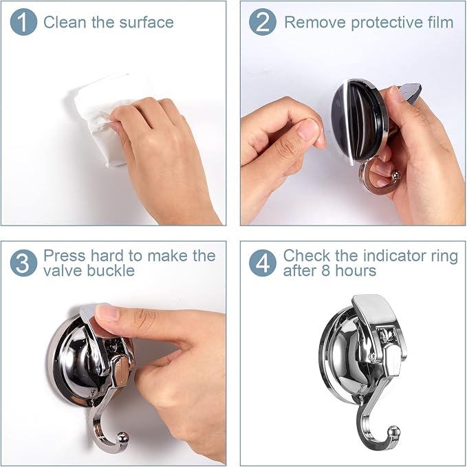 Heavy Duty Vacuum Suction Cup Hooks, 2 Pack - Image 6
