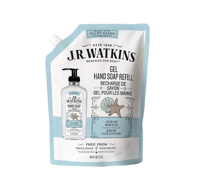 Hand Soap Gel Ocean Breeze 34floz Refill by JRWatkins