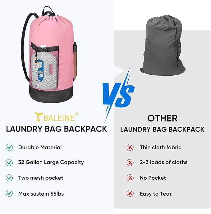 BALEINE 120L Laundry Bag Backpack, 900D Oxford Fabric Large Travel Laundry Bags - Image 5