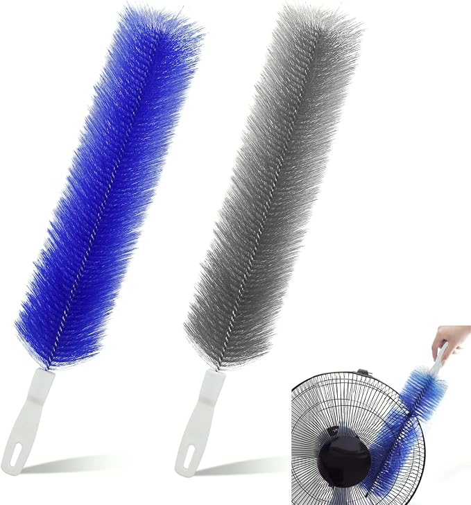 2 Pcs Cobweb Duster, Bendable Fan Duster, Plastic Fan Cleaner Brush, Microfiber by Unknown