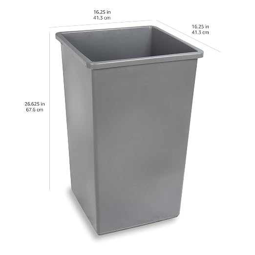 Amazon Basics Square Waste Container Open Top Wastebasket, Plastic Bins - Image 3