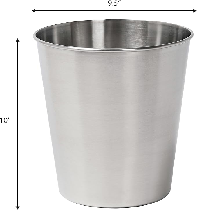 happimess HPM1113C-SET2 Nolan Modern Classic Smooth Steel 2 Gal Waste Bin - Image 3