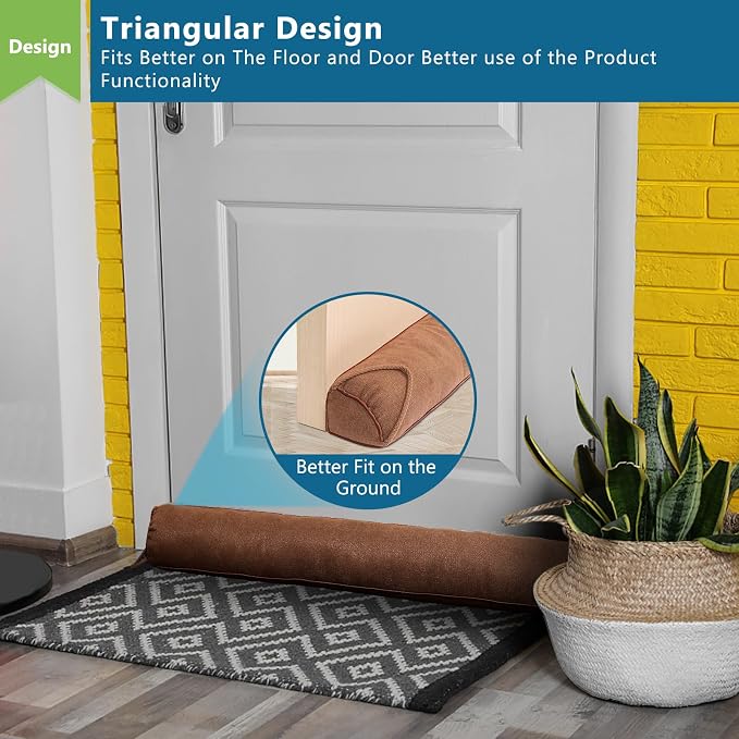 Triangle Under Door Draft Stopper 40 inch Weighted Draft Blocker Bottom Seal - Image 3