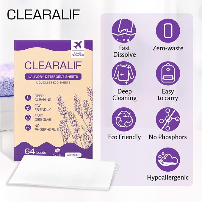 CLEARALIF Laundry Detergent Sheets, 64 Load - Image 3