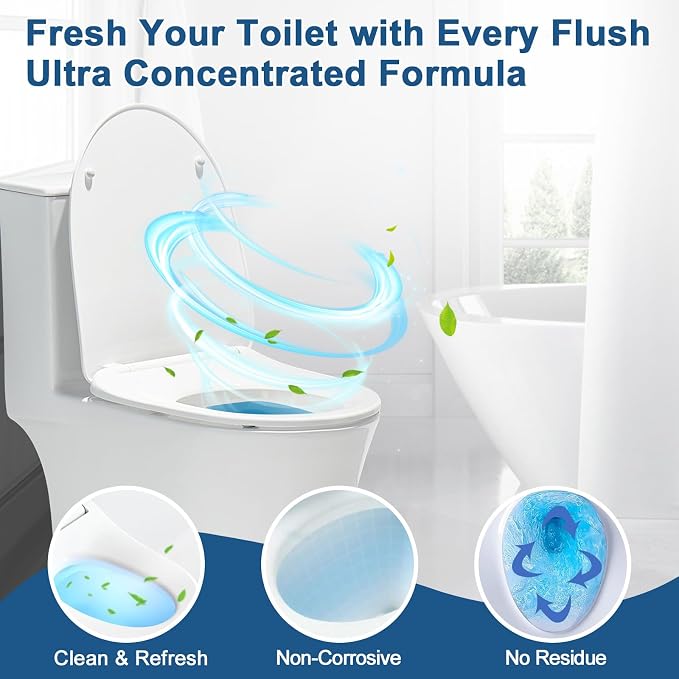 Toilet Bowl Cleaners, Automatic Toilet Bowl Cleaner Tablets Blue Gel Powerful - Image 3