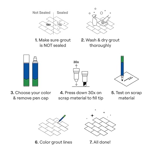 Grout Pen Light Grey Tile Paint Marker: Waterproof Grout Paint, Tile Grout - Image 4