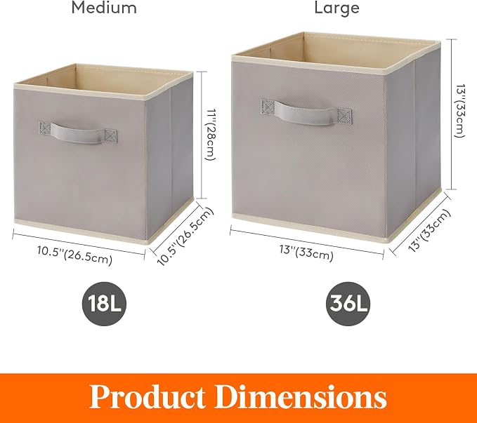 Lifewit 13 Inch Cube Storage Bins, 8 Packs Storage Cubes Foldable Decorative - Image 5