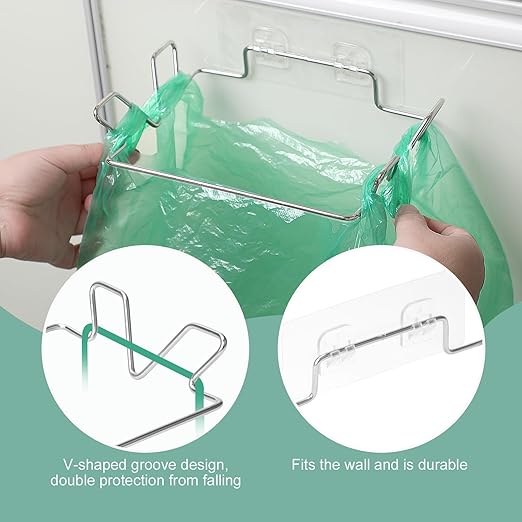 2 Pcs Stainless Steel Trash Bag Holder - Image 5