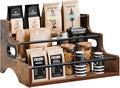 AT-VALY 3-Tier Spice Rack, Iron&MDF Kitchen Storage Shelf, Space-Saving by AT-VALY