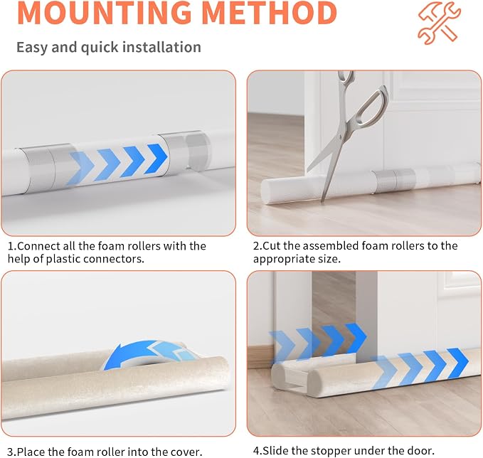 Upgraded Door Draft Stopper for Bottom of Door, Under Door Gap Filler for Big - Image 7