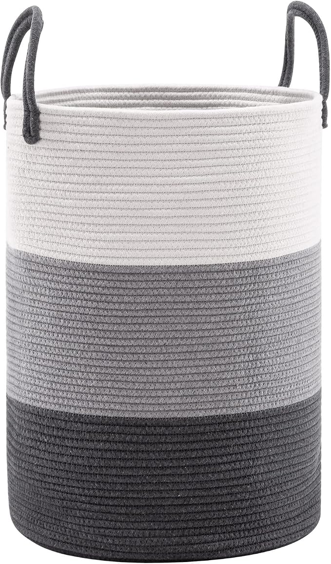 YOUDENOVA Woven Rope Laundry Hamper Basket, 58L Tall Luandry Basket, Baby - Image 4