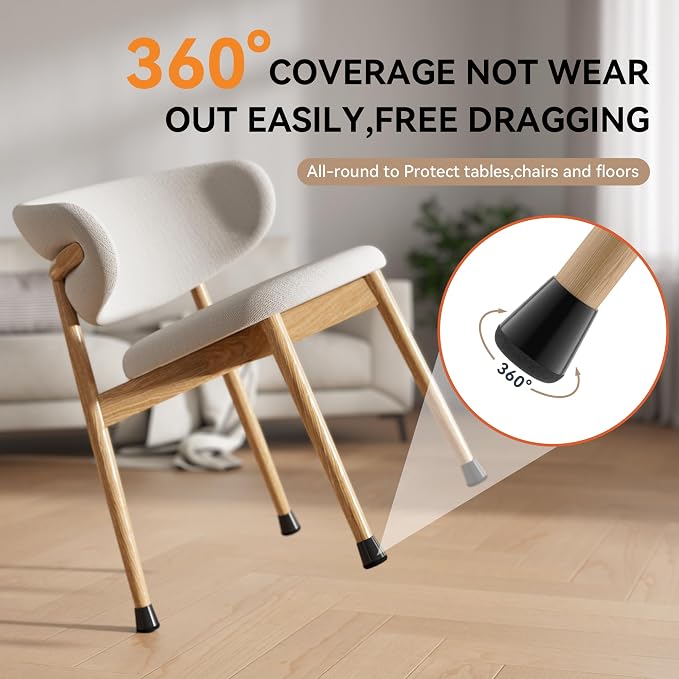 24PCS Upgraded Silicone Chair Leg Floor Protectors - Image 4