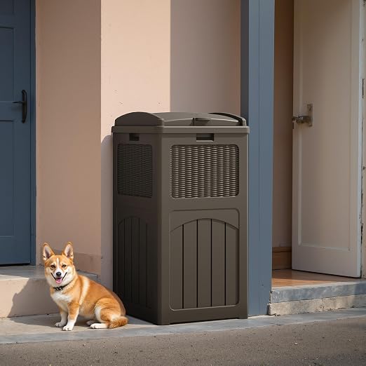Flamaker 30 Gallon Trash Can, Resin Outdoor Garbage Can - Image 6