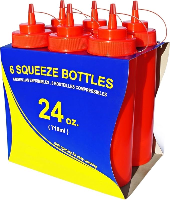 New Star Foodservice 26405 Squeeze Bottles, Wide Mouth, 24 oz by NewStarFoodservice