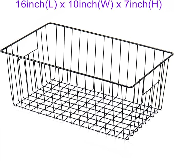 16inch Freezer Wire Storage Organizer Baskets, Household Refrigerator Bin - Image 3