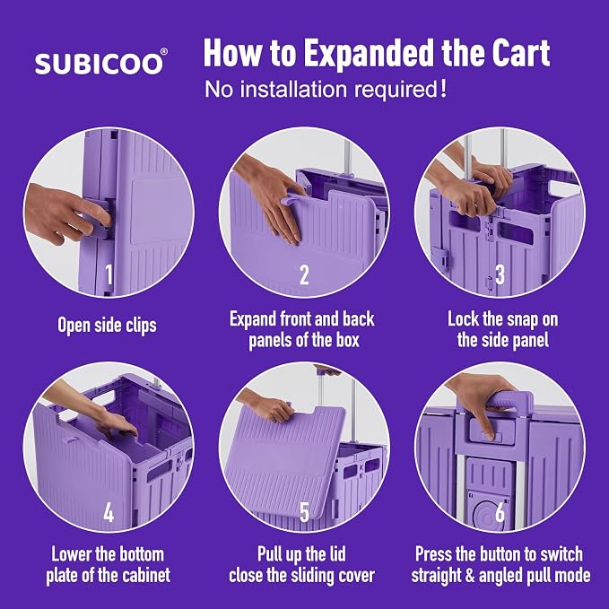 Folding Utility Cart Portable Rolling Crate Handcart Shopping Trolley - Image 5