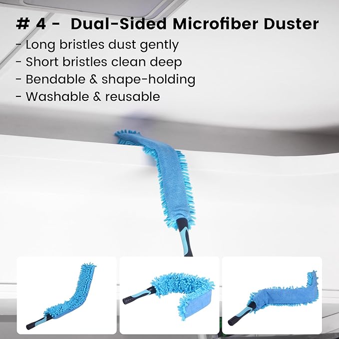 Ceiling Fan Duster Kit – 5-in-1 Bendable & Dual-Sided Heads – Washable Dusters - Image 6
