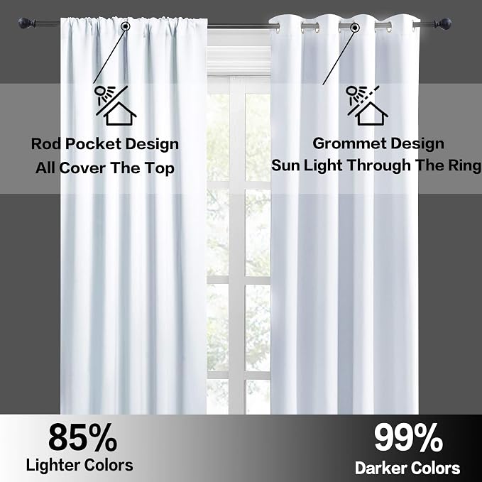 RYB HOME Half Window Curtains for Kids Nursery, Privacy Room Darkening Curtain - Image 5