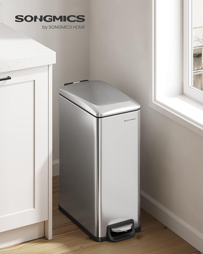 SONGMICS Slim Trash Can, 13-Gallon Garbage Can - Image 2