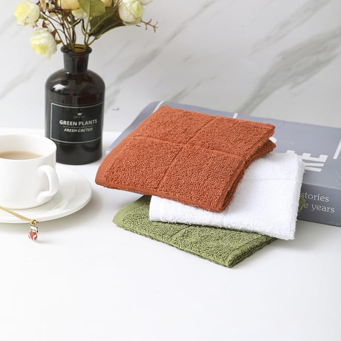 Glynniss Kitchen Dish Cloths Highly Absorbent Dish Rags 100% Cotton Wash Cloths - Image 3