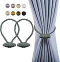 Hion Magnetic Curtain Tiebacks Gray Blue 2pcs, Curtain Tiebacks Buckles by Hion