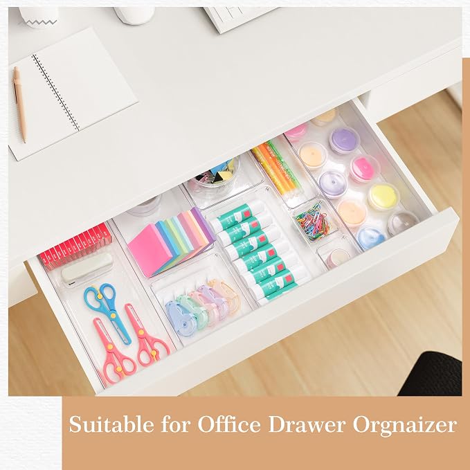 Criusia Drawer Organizer, 5-Size Versatile Bathroom and Vanity Organizer Trays - Image 8