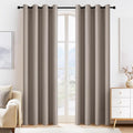 PONY DANCE Light Taupe Blackout Curtains by PONYDANCE