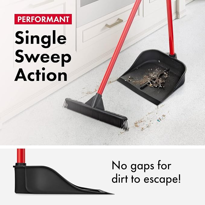 Dustpan with Handle by Ravmag- Solid Natural Rubber Construction- 29” Long - Image 2