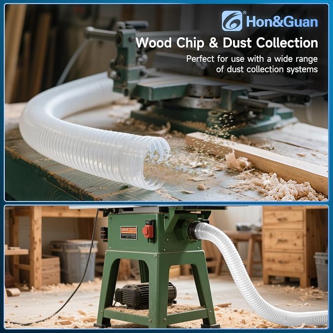 Hon&Guan 2 1/2" x 20' Dust Collection Hose, Flexible Clear Odorless PVC Dust - Image 2