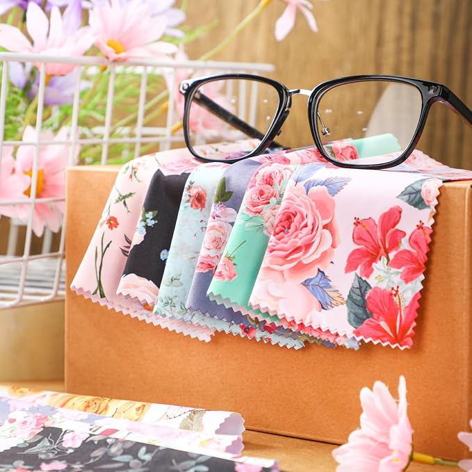 Sinmoe 20 Pcs Microfiber Cleaning Cloth Elegant Flower Design Microfiber Cloth - Image 4