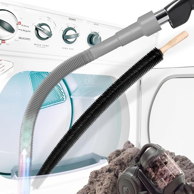 Holikme 2 Pieces Dryer Vent Cleaner Kit, Dryer Lint Vacuum Attachment and by Holikme