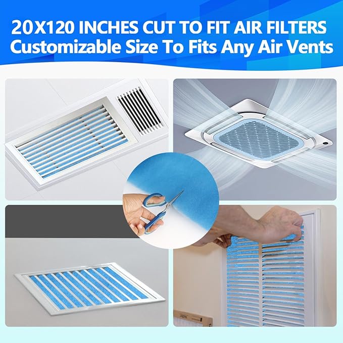 18" x120" Air Vent Filters, Cut to Fit Air Filter, MERV 8 Triple Vent Filter - Image 6