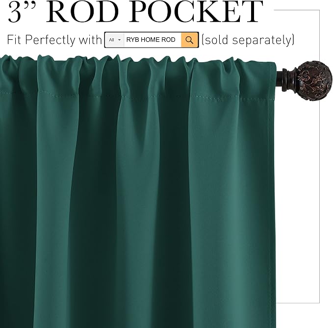 RYB HOME Blackout Curtains for Bathroom - Image 2