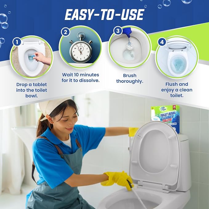 True Fresh Toilet Bowl Cleaner Tablets 26 Pack – Deodorizer & Septic Safe – - Image 3