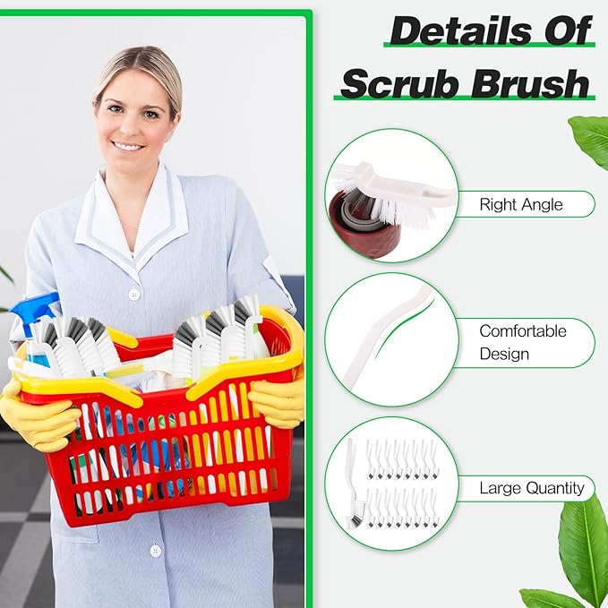 Yinkin 24 Pcs Kitchen Scrub Brush Bulk Sink Bathroom Edge Corner Cleaning Brush - Image 3