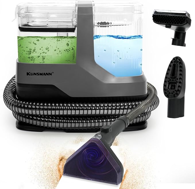 Portable Carpet and Upholstery Cleaner Machine, Deep Cleaning Carpet Shampooer by Klinsmann