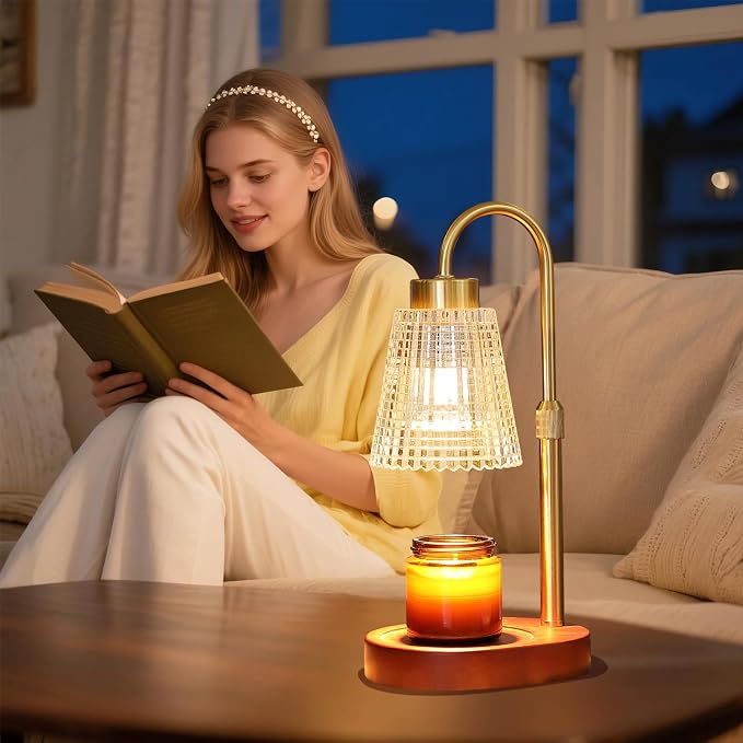 Antique Brass Candle Warmer Lamp WithTimer and Dimmer, Fragrance Electric Wax - Image 9