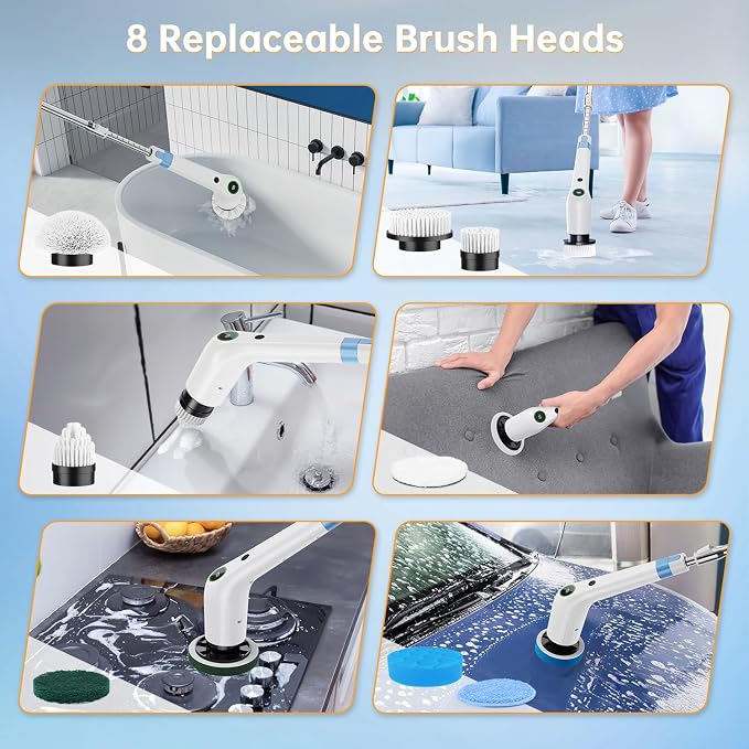 Electric Spin Scrubber, Cordless Shower Scrubber - Image 6