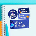 Personalized Name Tag Stickers for Kids | Space-Themed Waterproof Labels for by Cryptonite