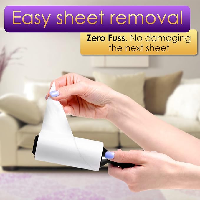 Lint Rollers Value Pack of 450 Sheets / 5 Refills, Sticky Roller, Lint Remover - Image 4