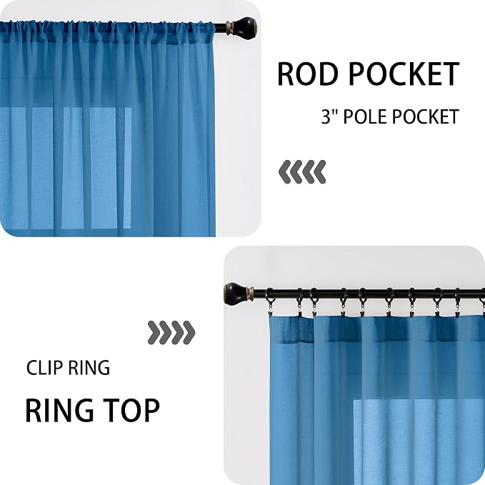 Tollpiz Small Sheer Door Curtain Closet Linen Textured Curtain Sheers Doorway - Image 5