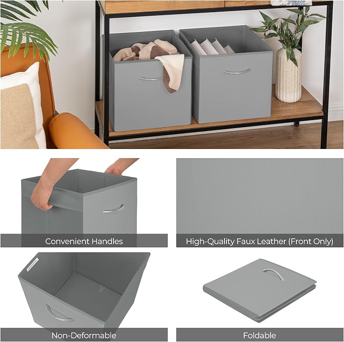 StorageWorks Gray Storage Cubes, 13x13 Storage Cube Bins - Image 5
