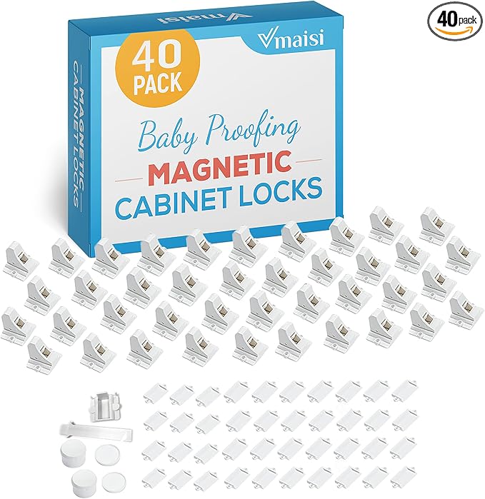 Vmaisi Adhesive Magnetic Locks for Cabinets & Drawers by vmaisi
