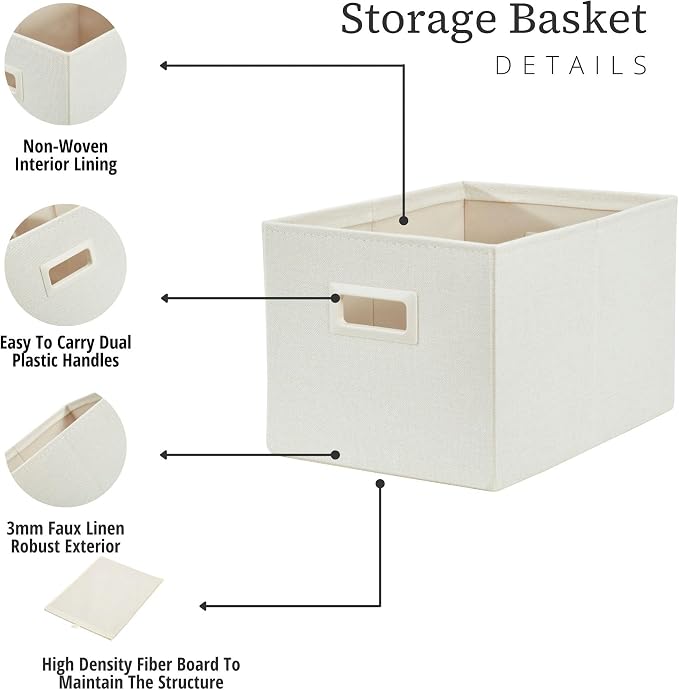 DECOMOMO Storage Bins for Shelves Robust Fabric Closet Bins for Shelves Toy - Image 6