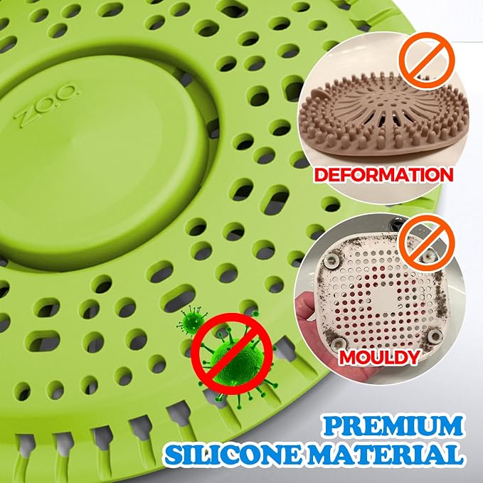 zaa Shower Drain Hair Catcher, 2 Pack Premium Silicone Drain Protector & Shower - Image 4